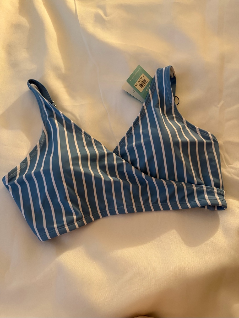 Kindred Bravely maternity bikini Blue Stripe Women's Swim Top